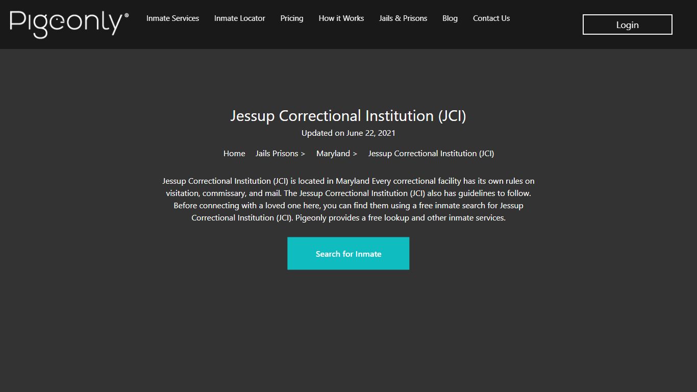 Jessup Correctional Institution (JCI) Inmate Search | Maryland